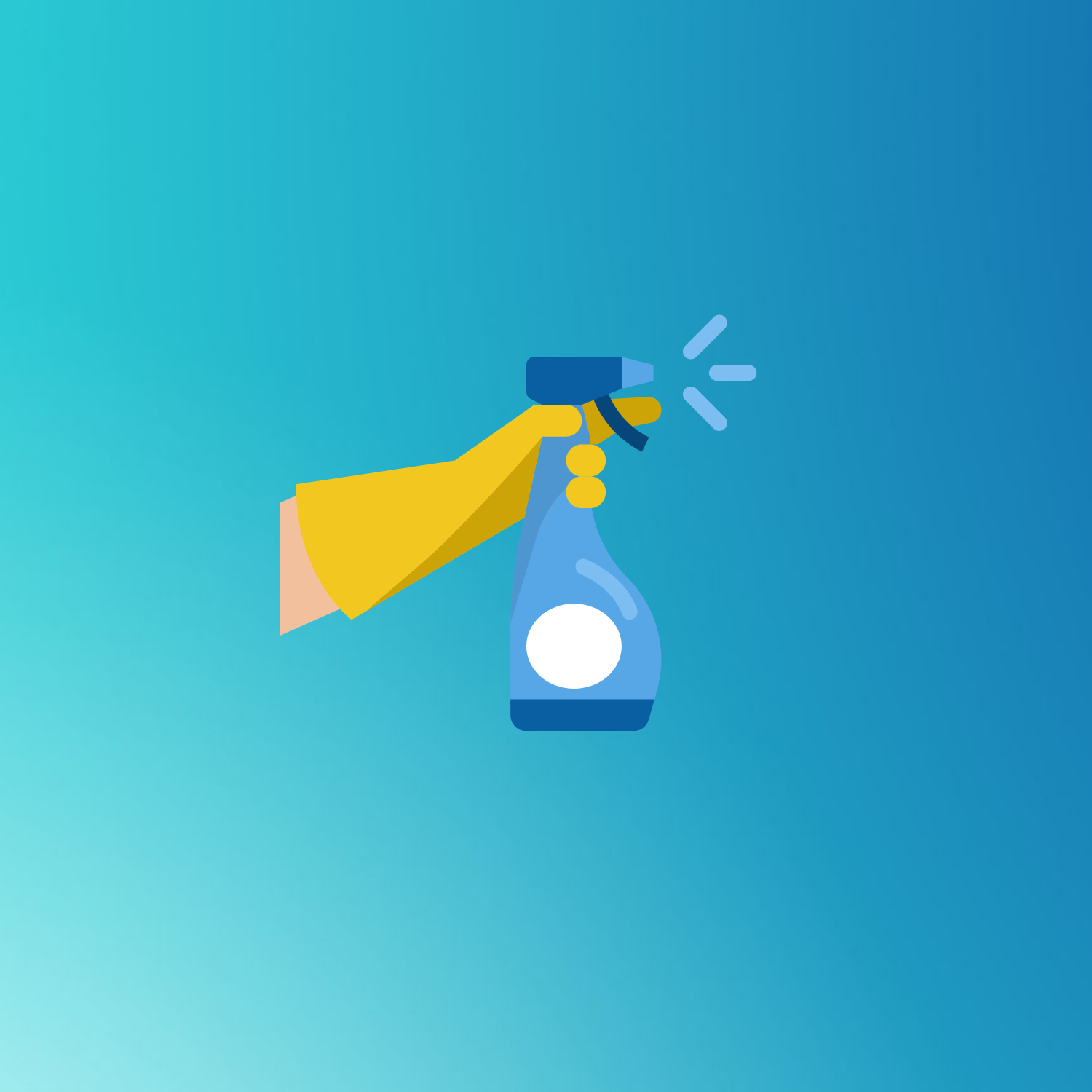 Spray bottle cleaning illustration
